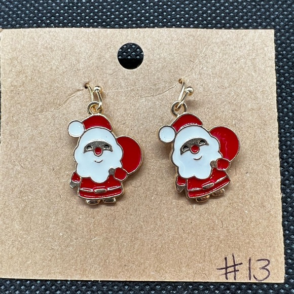 🆕 #13 Santa dangle earrings sticking stuffer Christmas - Picture 1 of 4